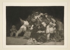 Generał zdyspergowany (General Folly), pl. 9 z serii Los proverbios autorstwa Francisco de Goya