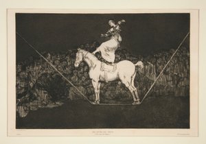 Disparate puntual (Punctual Folly), nienumerowana tabliczka z serii Los proverbios autorstwa Francisco de Goya