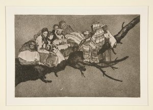 Disparate ridiculo (Śmieszne szaleństwo), pl. 3 z serii Los proverbios autorstwa Francisco de Goya