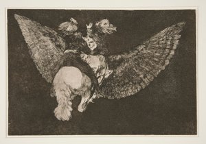 Disparate volante (Flying Folly), pl. 5 z serii Los proverbios autorstwa Francisco de Goya