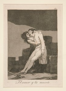 miłość i śmierć (Miłość i śmierć), pl. 10 z cyklu Kaprysy autorstwa Francisco de Goya