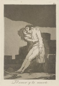 miłość i śmierć (Miłość i Śmierć.), pl. 10 z cyklu Kaprysy autorstwa Francisco de Goya