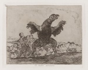 Mięsożerny sęp, płyta 76 z filmu Katastrofy wojny autorstwa Francisco de Goya