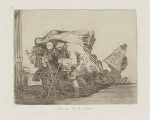 Ten jest nie mniej. (Nie mniej niż), pl. 67 z cyklu Katastrofy wojny autorstwa Francisco de Goya