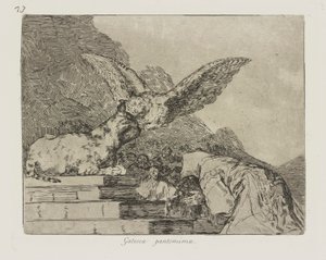 Gatesowska pantomima. (Koci Pantomima.), pl. 73 z cyklu Katastrofy wojny autorstwa Francisco de Goya