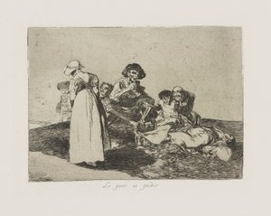 Najgorsze jest pytanie. (Najgorzej żebrać), pl. 55 z cyklu Katastrofy wojny autorstwa Francisco de Goya