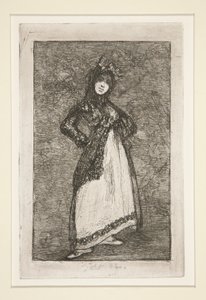 Maja [na ciemnym tle] autorstwa Francisco de Goya