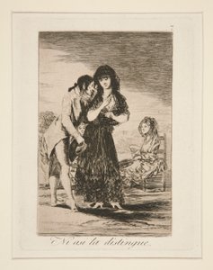 Ni asi la distingue (Nawet tak nie może jej wyrwać), pl. 7 z Los caprichos autorstwa Francisco de Goya