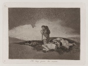 Nie ma nikogo, kto by im pomógł, płyta 60 z filmu Katastrofy wojny autorstwa Francisco de Goya