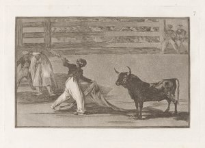 Pochodzenie harpunów? banderille (pochodzenie harpunów lub banderilli), płyta 7 z La tauromaquia autorstwa Francisco de Goya