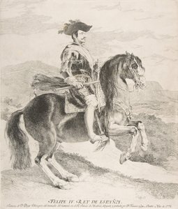 Filip IV na koniu, według Velázqueza, 1778. autorstwa Francisco de Goya
