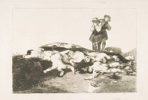 Płyta 18 z Katastrofy wojny Los Desastres de la Guerra: Pochowaj ich i zachowaj spokój..., 1810. autorstwa Francisco de Goya
