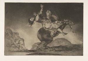 Tabliczka 10 z Disparates: Porywacz koni , ca. 1816-23 opublikowany 1864. autorstwa Francisco de Goya