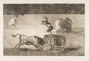 Tablica 19 Tauromachii: Kolejne jego szaleństwo na tym samym ringu., 1816. autorstwa Francisco de Goya