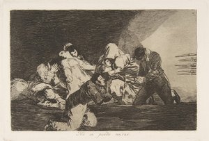 Tablica 26 z The Disasters of War Los Desastres de la Guerra: One..., 1810-20, wyd. 1863. autorstwa Francisco de Goya