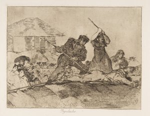 Tablica 28 z The Disasters of War Los Desastres de la Guerra: Rabbl..., 1810 opublikowany 1863. autorstwa Francisco de Goya