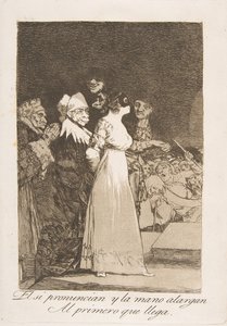 Płyta 2 z Los Caprichos: Mówią tak i podają rękę pierwszemu przybyszowi El si…, 1799. autorstwa Francisco de Goya