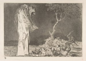 Płyta 2 z Disparates: Folly of Fear, ca. 1816-23 opublikowano ok. 1848. autorstwa Francisco de Goya