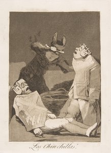 Tablica 50 z Los Caprichos: The Chinchillas Los Chinchillas., 1799. autorstwa Francisco de Goya