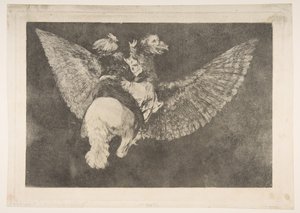 Tablica 5 z Disparates: Flying Folly, ca. 1816-23 drukarnia prywatna ok.1854. autorstwa Francisco de Goya