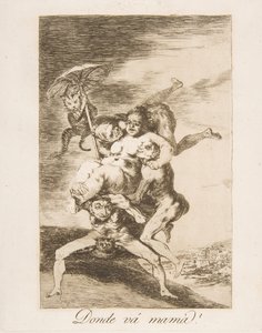 Tablica 65 z Los Caprichos: Dokąd idzie mama Donde vá mamá, 1799. autorstwa Francisco de Goya