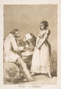 Tablica 73 z Los Caprichos: Lepiej być leniwym Mejor es holgar., 1799. autorstwa Francisco de Goya