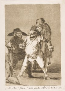 Tablica 76 z Los Caprichos: Rozumiesz... cóż, jak mówię... ech! Uważaj! inaczej..., 1799. autorstwa Francisco de Goya