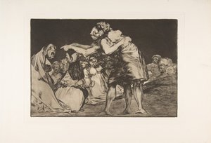 Tablica 7 z Disparates: Disorderly Folly, ca. 1816-23 opublikowany 1864. autorstwa Francisco de Goya