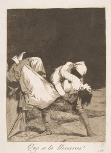 Płyta 8 z Los Caprichos: Zabrali ją! Zabrali ją!, 1799. autorstwa Francisco de Goya