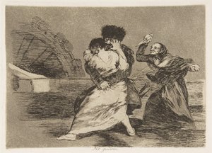 Tablica 9 z The Disasters of War Los Desastres de la Guerra: They d..., 1810 opublikowane 1863. autorstwa Francisco de Goya