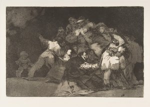 Tablica 9 z Disparates: Ogólne szaleństwo, ca. 1816-23 opublikowany 1864. autorstwa Francisco de Goya