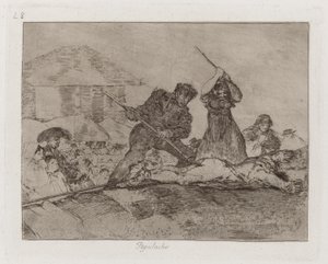 Rabble, tablica 28 z filmu Katastrofy wojny autorstwa Francisco de Goya