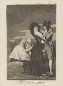 Tal para qual. (Dwóch w swoim rodzaju), pl. 5 z serii Los caprichos autorstwa Francisco de Goya