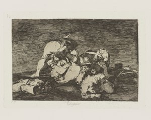 Zupełnie nie. (Ani [Róbcie to] ani.), pl. 10 z serii Katastrofy wojny autorstwa Francisco de Goya