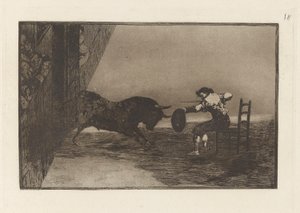 Temeridad de Martincho en la plaza de Zaragoza (Odwaga Martincho w pierścieniu w Saragossie), płyta 18 z La tauromaquia autorstwa Francisco de Goya