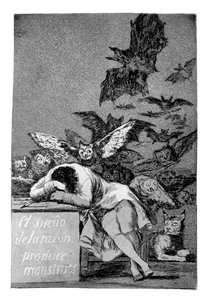 Sen rozsądku rodzi potwory, 1799 autorstwa Francisco de Goya