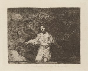 Smutne przeczucia tego, co się wydarzy, pl. 1 z serii Katastrofy wojny autorstwa Francisco de Goya
