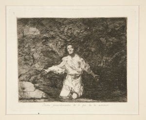 Smutne przeczucia tego, co się wydarzy, pl. 1 z Katastrofy wojny autorstwa Francisco de Goya
