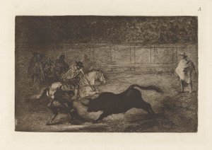 Hiszpański jeździec rozbija się autorstwa Francisco de Goya