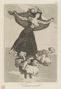 Volaverunt. (Oni przylecieli), pl. 61 z cyklu Los caprichos autorstwa Francisco de Goya
