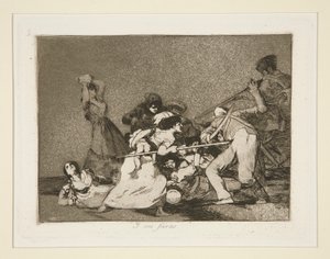 Y son fieras (I są jak dzikie zwierzęta), pl. 5 z Los desastres de la guerra (Klęski wojny) autorstwa Francisco de Goya