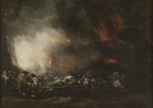 Pożar szpitala, ok. godz. 1810. autorstwa Francisco Goya de