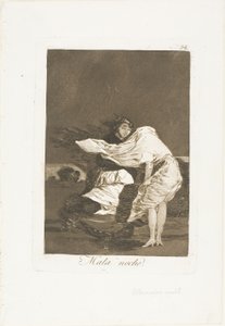 Zła noc, tablica 36 z Los Caprichos autorstwa Francisco Jose de Goya y Lucientes