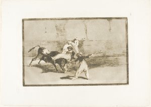 Wrzosowisko schwytane przez byka na ringu, płyta 8 ze Sztuki walki byków autorstwa Francisco Jose de Goya y Lucientes