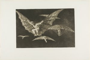 A Way of Flying, z Disparates, opublikowana jako tablica 13 w Los Proverbios (Przysłowia) autorstwa Francisco Jose de Goya y Lucientes
