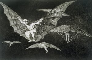Sposób latania, tablica 13 „Przysłów” autorstwa Francisco Jose de Goya y Lucientes