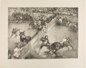 Walka byków na podzielonym ringu, z The Bulls of Bordeaux autorstwa Francisco Jose de Goya y Lucientes