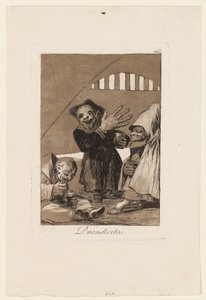 Duendecitos, płyta z „Los Caprichos”, 1799 autorstwa Francisco de Goya