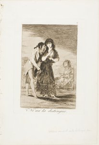 Nawet tak nie może jej wyrwać, płyta siódma z Los Caprichos autorstwa Francisco Jose de Goya y Lucientes