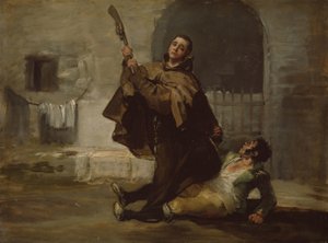Fra Pedro Clubs El Maragato z kolbą pistoletu, ok. 1806 (olej na panelu) autorstwa Francisco Jose de Goya y Lucientes